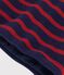 Kinder-Schlauchschal aus Strick mit Streifen und Fleece-Futter blau/rot