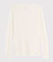Damen-T-Shirt aus Wolle und Baumwolle weiss MARSHMALLOW