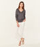 Langärmeliges damen-t-shirt sea island aus baumwolle grau MAKI