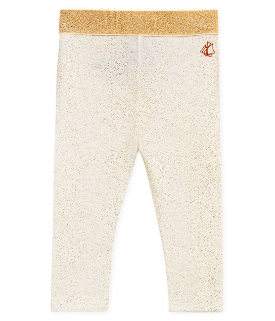 Baby-leggings mit pailletten mädchen weiss MARSHMALLOW/rosa COPPER