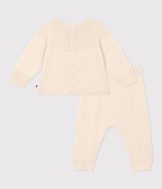 Baby-Set aus Woll- und Baumwoll-Strick naturfarben AVALANCHE