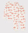 Kinderpyjama aus Molton für Jungen weiss MARSHMALLOW/ BRANDY