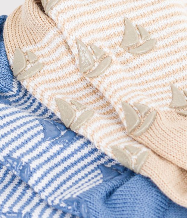 2er-Set Baby Antirutsch-Socken aus Baumwolle vielfarbig