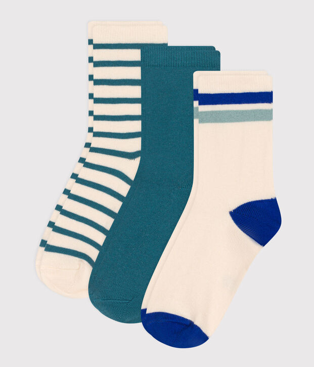 3er-Set Kinder-Socken aus Baumwolle mit Streifen vielfarbig