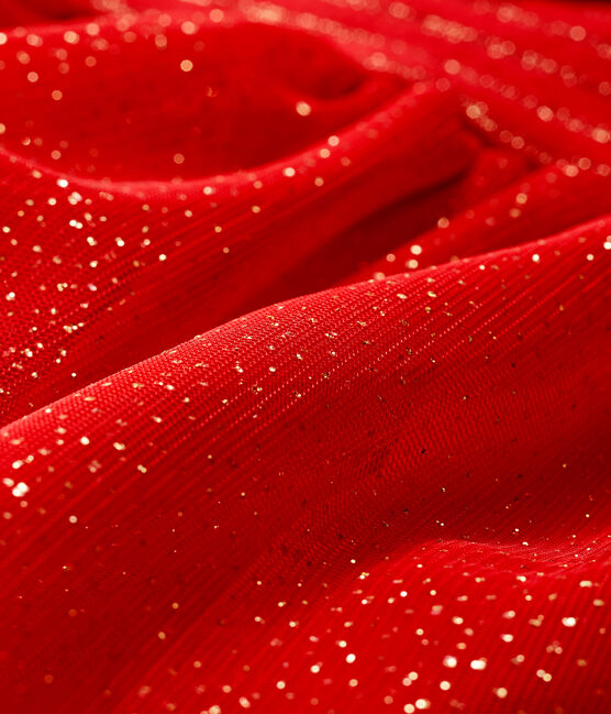 Langärmeliges Babykleid aus Materialmix für Mädchen rot TERKUIT/gelb OR