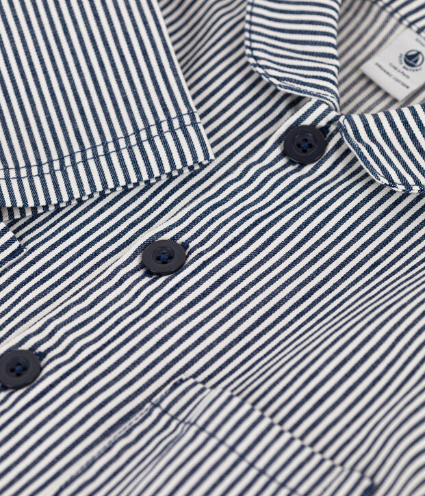 Baby-Kurzjacke aus gestreiftem Canvas blau/weiss