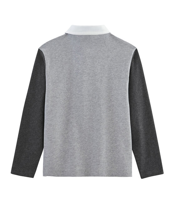 Rugby-Poloshirt für Jungen grau SUBWAY/schwarz CITY