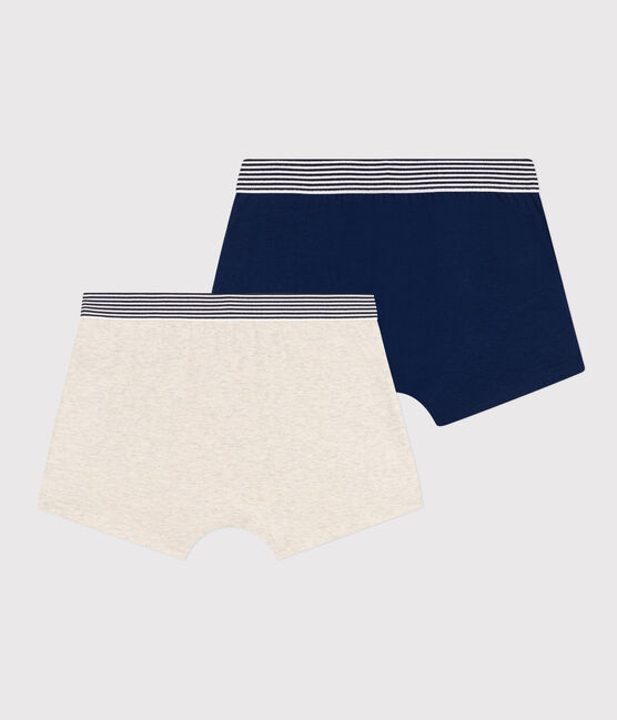 2er-Set einfarbige Boxershorts aus Baumwolle und Elastan für Jungen variante 1