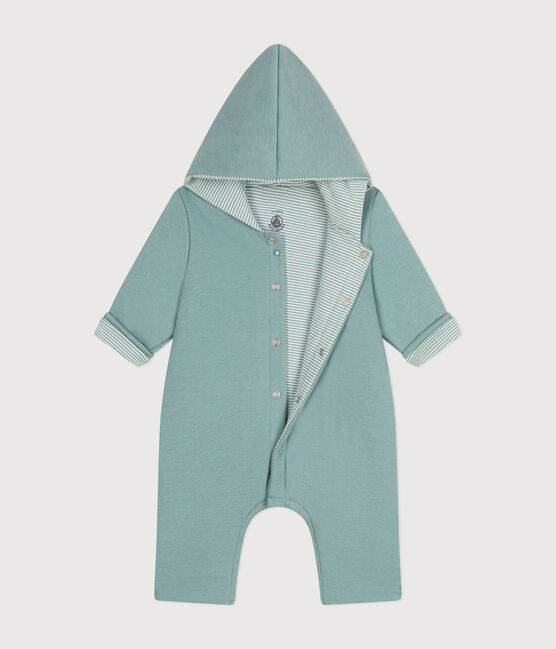 Langer, wattierter Baby-Overall mit Kapuze aus Baumwolle grün PAUL