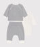 3-teiliges Baby-Set aus Baumwolle mit Streifen weiss MARSHMALLOW/blau SMOKING