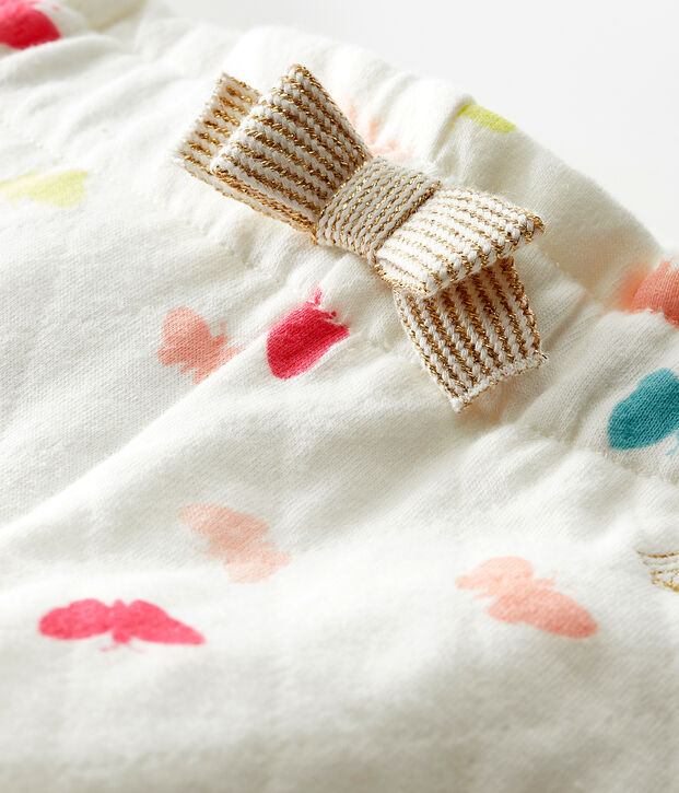 Gemusterte Baby-Hose f&uuml;r M&auml;dchen weiss/vielfarbig