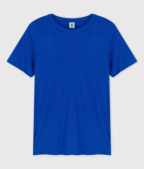 Damen-T-Shirt L’ICONIQUE aus Leinen blau DELFT