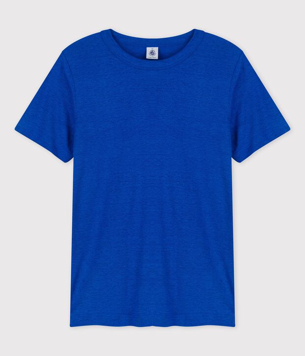 Damen-T-Shirt L&rsquo;ICONIQUE aus Leinen blau