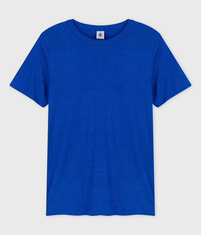 Damen-T-Shirt L&rsquo;ICONIQUE aus Leinen blau