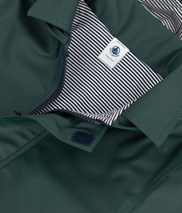 KLASSISCHE KINDER-REGENJACKE AUS RECYCELTEM MATERIAL gr&uuml;n