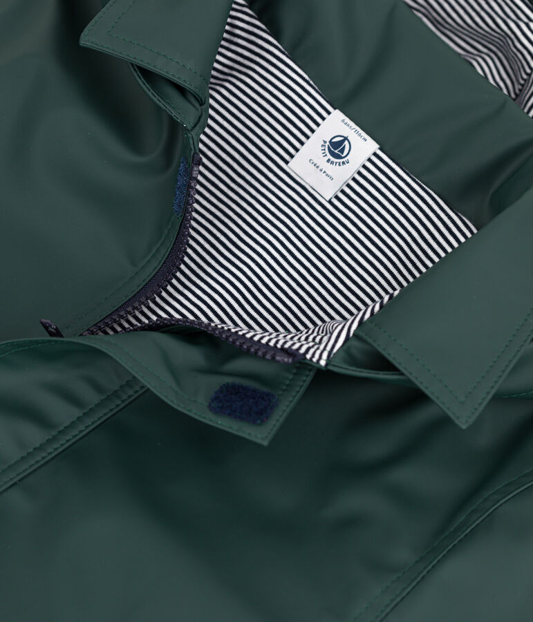 KLASSISCHE KINDER-REGENJACKE AUS RECYCELTEM MATERIAL gr&uuml;n SHERWOOD