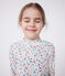 Langärmeliges Kinder Bade-T-Shirt mit UV-Schutz und Blumenmuster weiss MARSHMALLOW/weiss MULTICO