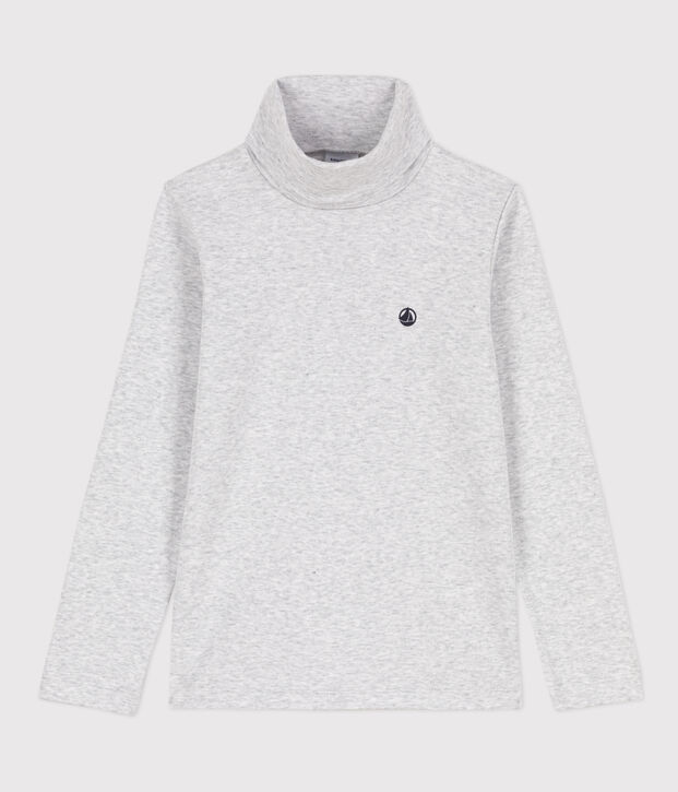 Kinder-Rollkragenshirt aus Baumwolle grau