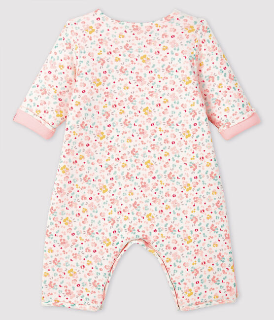 Langer Baby-Overall aus Rippstrick weiss MARSHMALLOW/weiss MULTICO