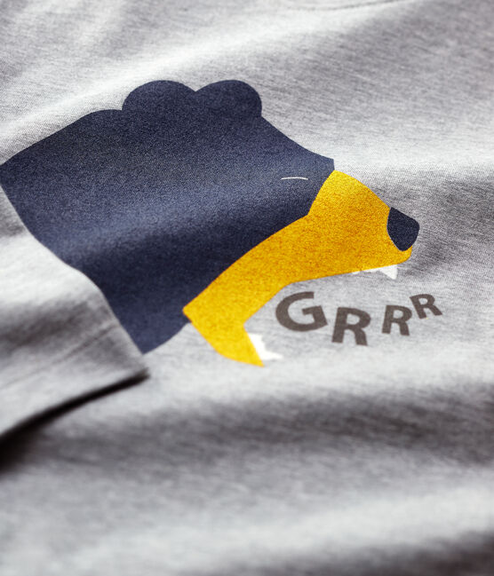 Langärmeliges Kinder-T-Shirt aus Baumwolle für Jungen grau SUBWAY CHINE