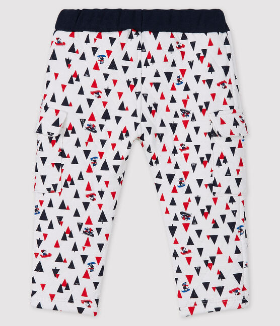 Baby-Hose aus Doppeljersey für Jungen weiss MARSHMALLOW/weiss MULTICO