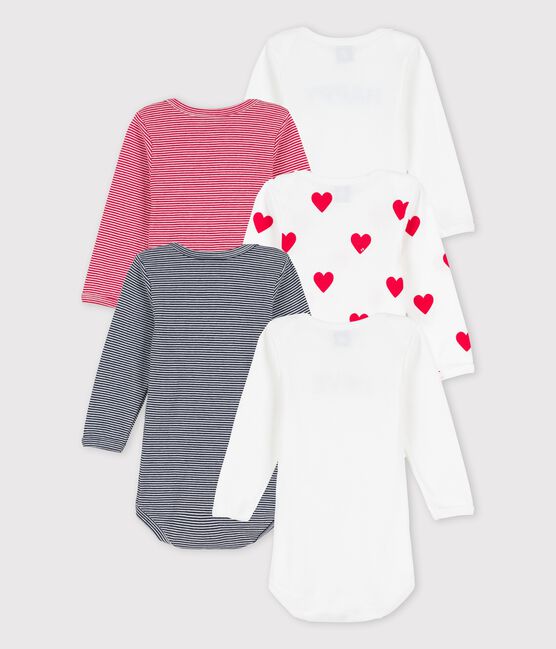 5er-Set Baby-Bodys aus Rippstrick variante 1