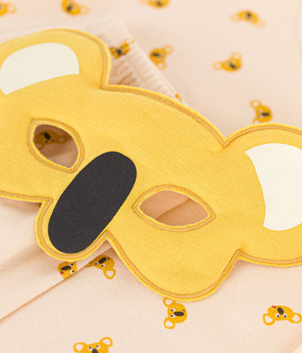 Kinder-Kurzpyjama aus Baumwolle im Koala-Verkleidungs-Look naturfarben/vielfarbig