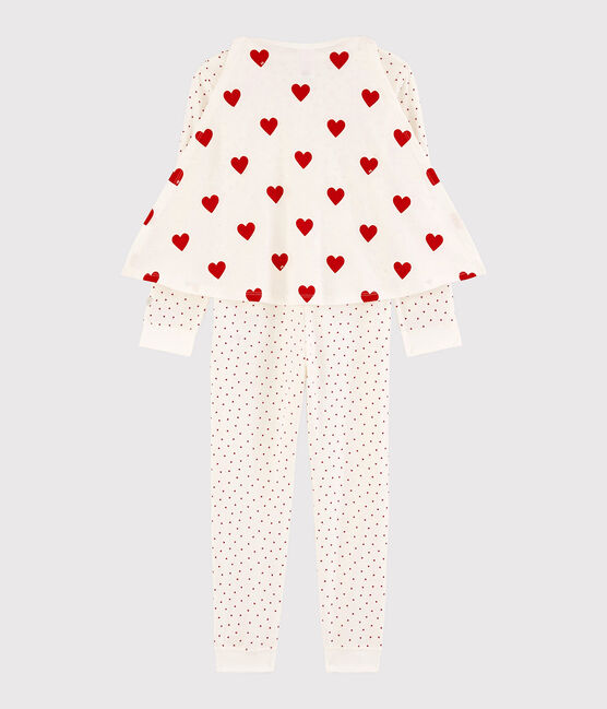 Onesie aus Bio-Baumwolle mit "Super Hero"-Motiv für Mädchen weiss MARSHMALLOW/rot TERKUIT