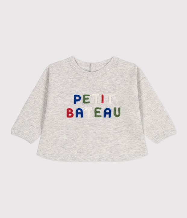 Baby-Sweatshirt aus einfarbiger Baumwolle BELUGA CHINE