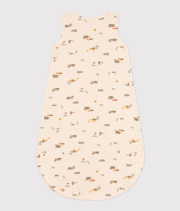 Leichter Baby-Schlafsack aus Baumwolle TOG 0.8 naturfarben/vielfarbig