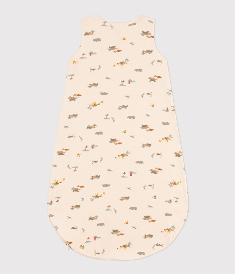 Leichter Baby-Schlafsack aus Baumwolle TOG 0.8 naturfarben/vielfarbig