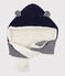 Baby-Schalmütze aus Strickmaterial. blau SMOKING/weiss MARSHMALLOW