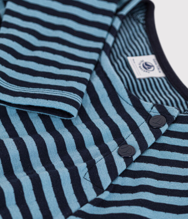 Lang&auml;rmeliges Kleid mit Streifenmotiv f&uuml;r M&auml;dchen blau/blau