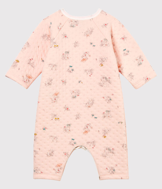 Baby Strampler aus gedoppeltem Jersey für Mädchen rosa FLEUR+FONTAINE/blau MULTICO