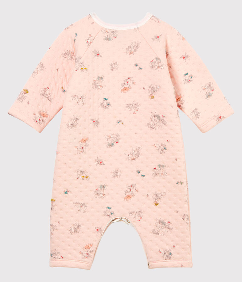 Baby Strampler aus gedoppeltem Jersey f&uuml;r M&auml;dchen rosa/blau/vielfarbig