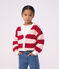 Kinder-Cardigan aus Baumwolle und Wolle mit Streifen rosa/rosa