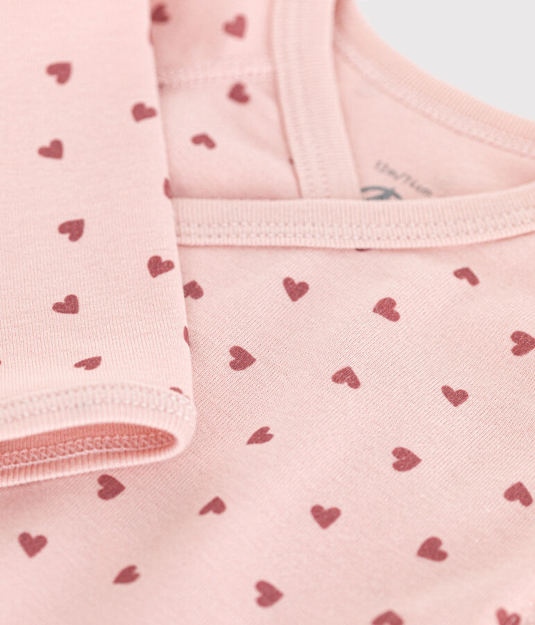 Lang&auml;rmeliger Wickelbody aus Baumwolle rosa SALINE/ ROSEWOOD