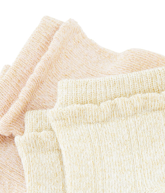 Set aus zwei Paar Kinderstrümpfe für Mädchen weiss MARSHMALLOW/rosa MINOIS