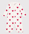Baby-Kombi-Overall aus Baumwolle mit roten Herzen weiss MARSHMALLOW/rot TERKUIT