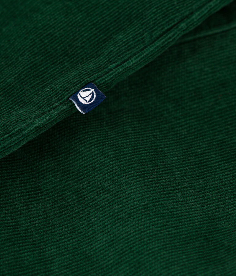 Langer Baby-Overall aus einfarbigem Nicki gr&uuml;n