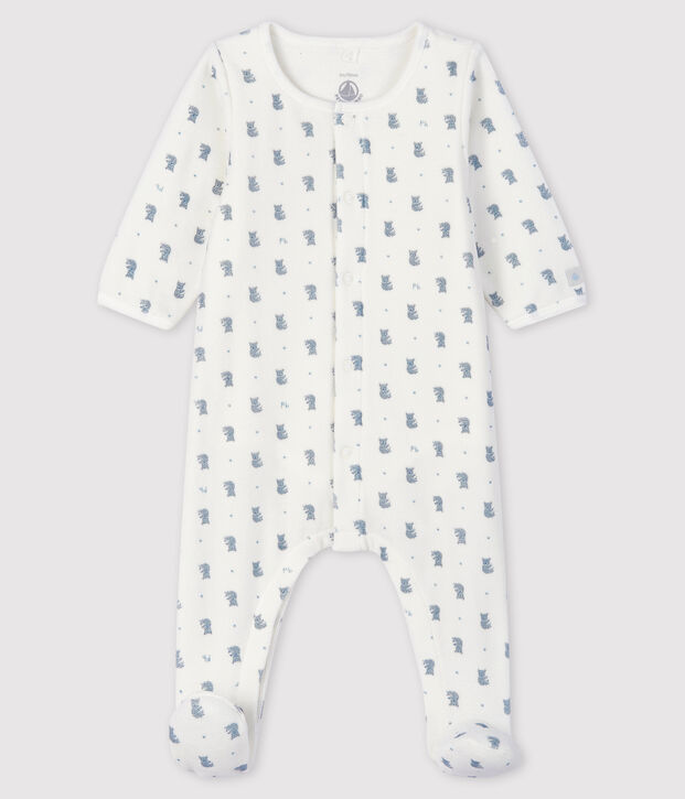 Baby-Bodyjama aus Velours mit Koala-Motiv f&uuml;r Jungen weiss/vielfarbig