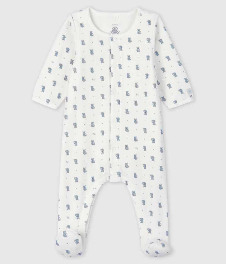 Baby-Bodyjama aus Velours mit Koala-Motiv f&uuml;r Jungen weiss/vielfarbig