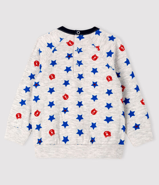 Baby-Sweatshirt aus Doppeljersey für Jungen grau BELUGA/weiss MULTICO