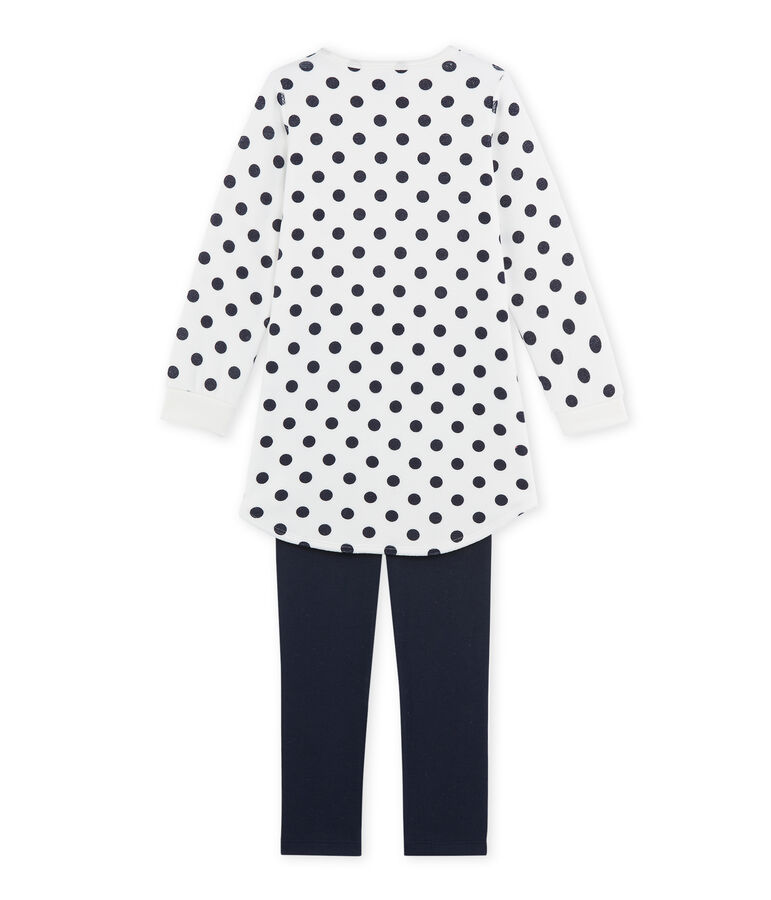 M&auml;dchen-Nachthemd aus Velours-Frottier blau/weiss/blau