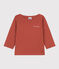 Langärmeliges Baby-T-Shirt aus Baumwolle braun FAMEUX