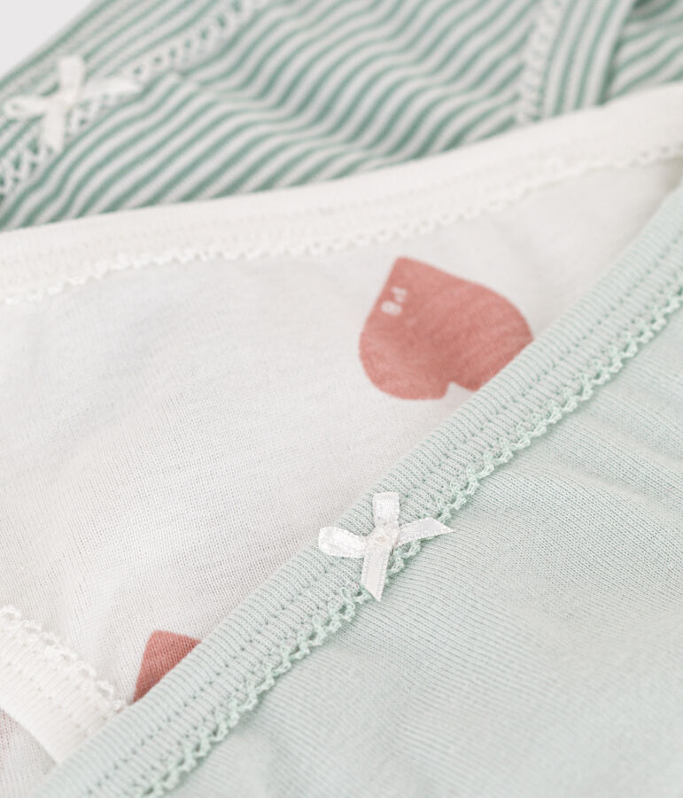 3er-Set Slips aus Bio-Baumwolle mit Herzmotiv f&uuml;r M&auml;dchen vielfarbig