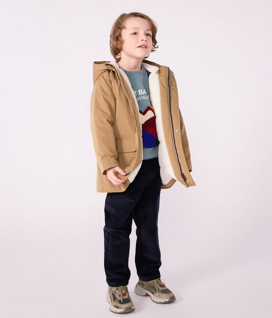 Kinder-Parka halblang und einfarbig braun ROCHE