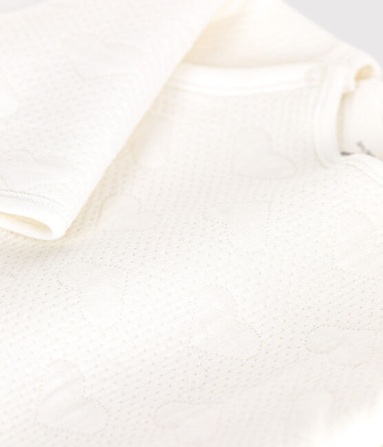 Baby-Schlafanzug mit Herz-Print weiss MARSHMALLOW
