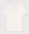 Baumwoll-T-Shirt mit Rundhalsausschnitt und Siebdruck für Damen weiss MARSHMALLOW