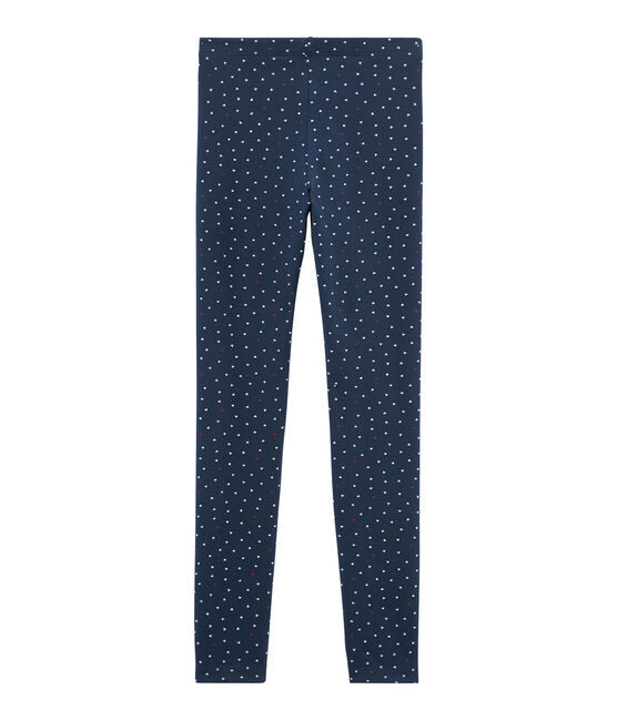 Kinder-Legging Mädchen blau HADDOCK/weiss MULTICO
